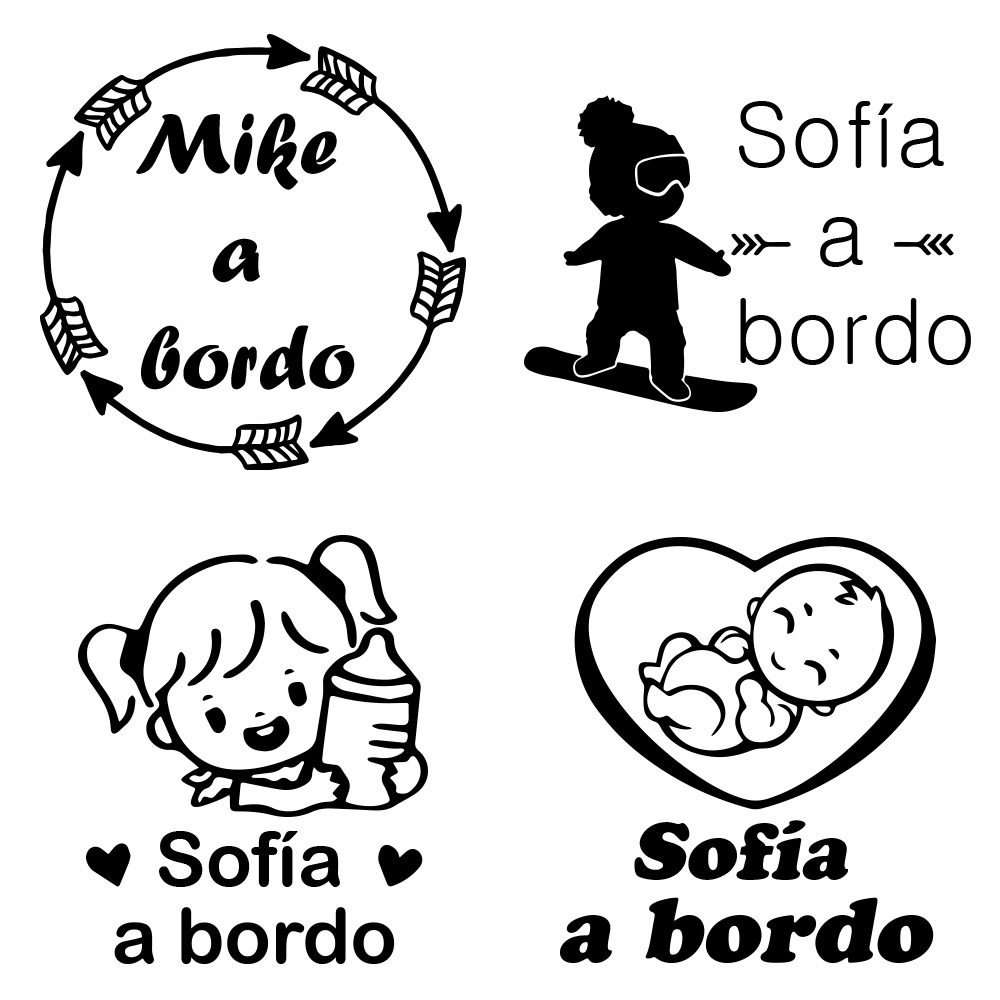 Car Accessories For Baby - 1pc Vinyl baby a bordo colorful