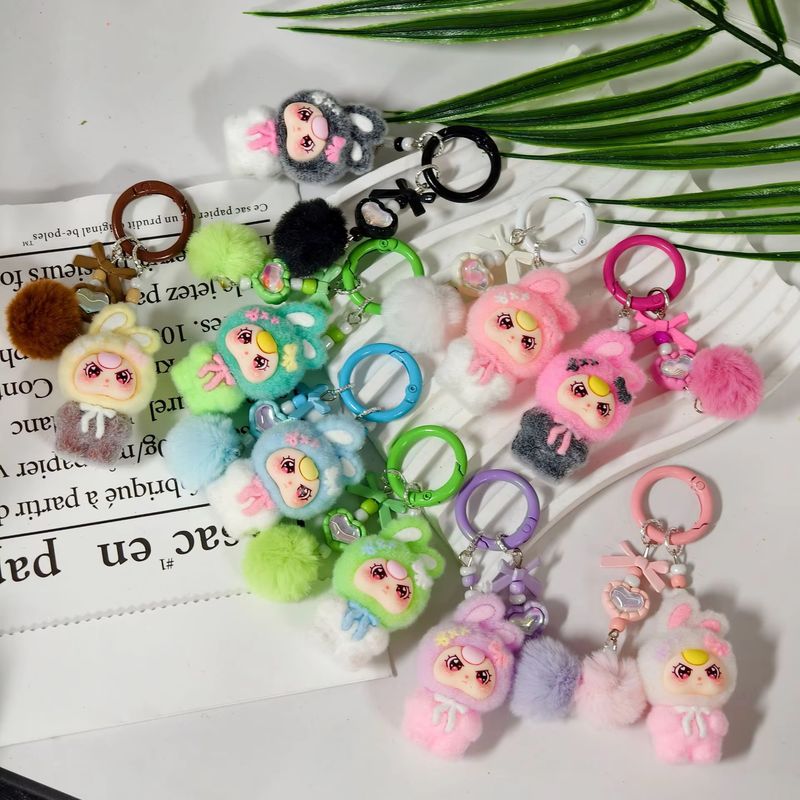 10pcs Cartoon Flocking Keychai - Car Accessories For Baby 评论和价格