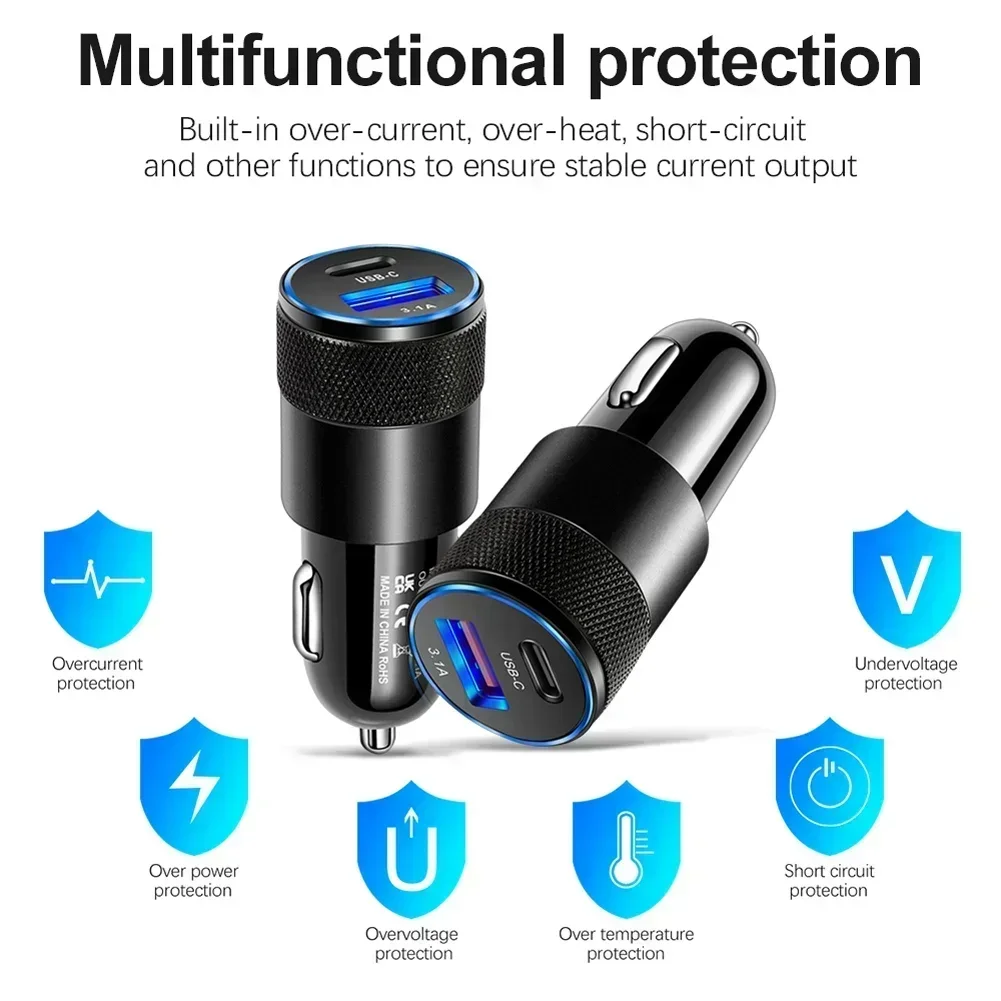 1PCS 65W USB Car Charger Quick - Car Accessories Quick Delivery 评论和价格